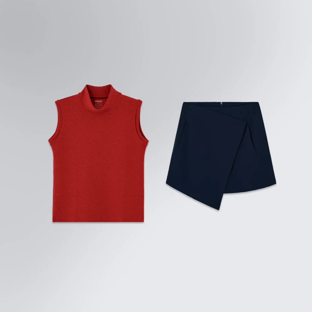 Kit Presente Feminino | Saia Mini e Blusa Gola Alta Techsture Vest