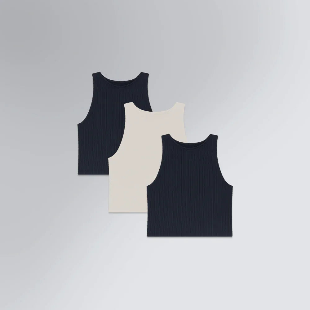 Kit 3 Regatas Cropped In-Form Seamless